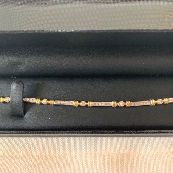 CUSTOM - 2 CT- 14K (solid) Yellow & White Gold Genuine Diamond Tennis Bracelet - Picture 2 of 14